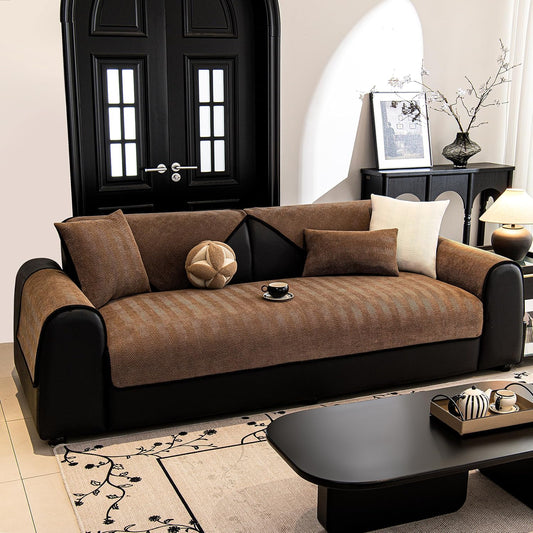 Waterproof Chenille Couch Cover, Non-Slip Sofa Cover for 3 Cushion