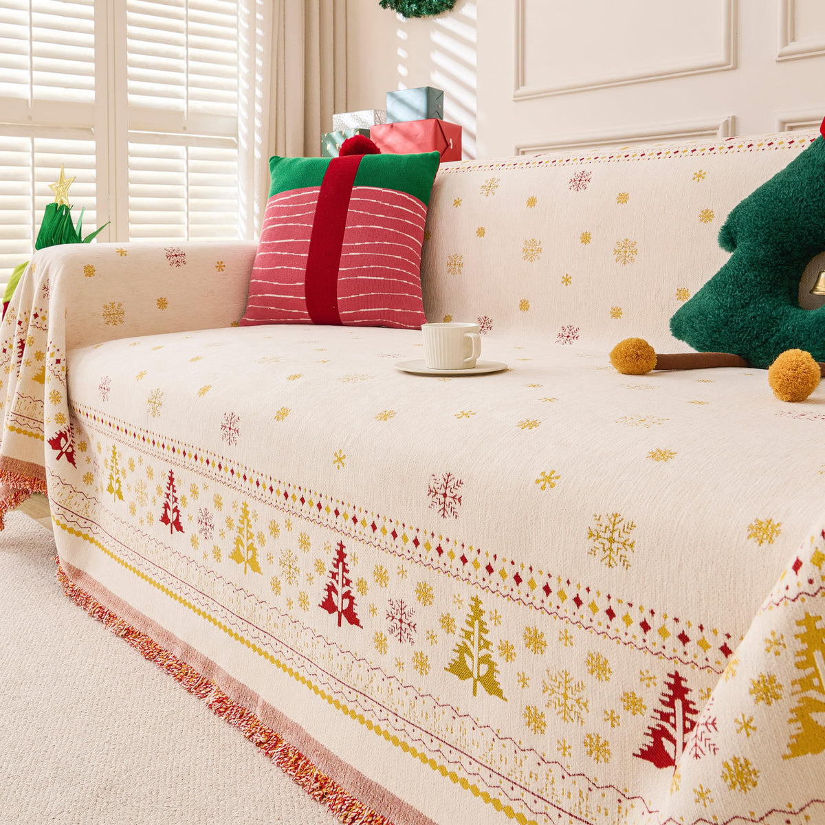 Couch Cover for Sofa, Boho Sofa Covers Washable 3 Cushion for Dogs