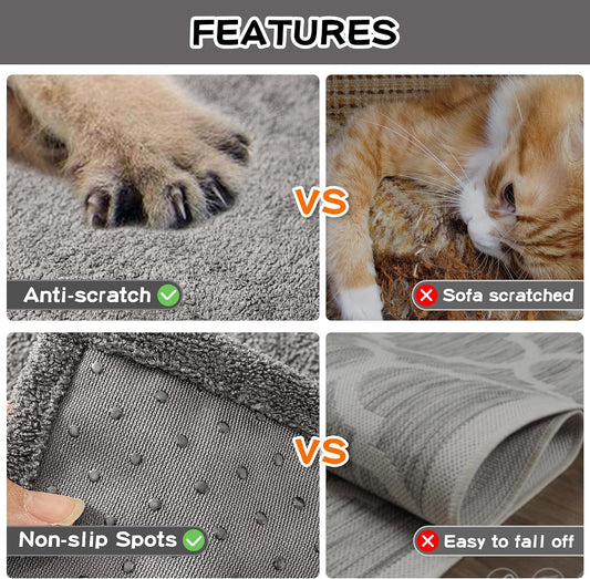 MEETSKY Couch Cover for 2 Cushion Couch, Couch Covers for Dogs Washable Non Slip Cat Scratch Proof Sectional Love Seat Covers L Shaped Soft Couch Furniture Protector for Pets, 71" x 118", Grey