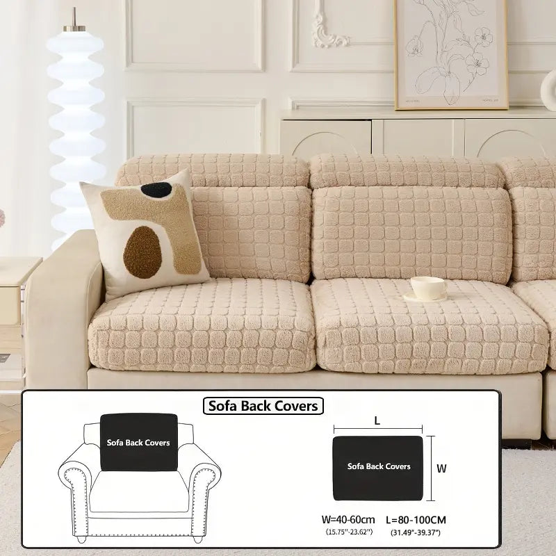 Elastic Couch Cover with Drawstring Design, Soft Removable Washable Sofa Pad, Dust-Proof Anti-Slip Split Sofa Set, Sofa Slipcover
