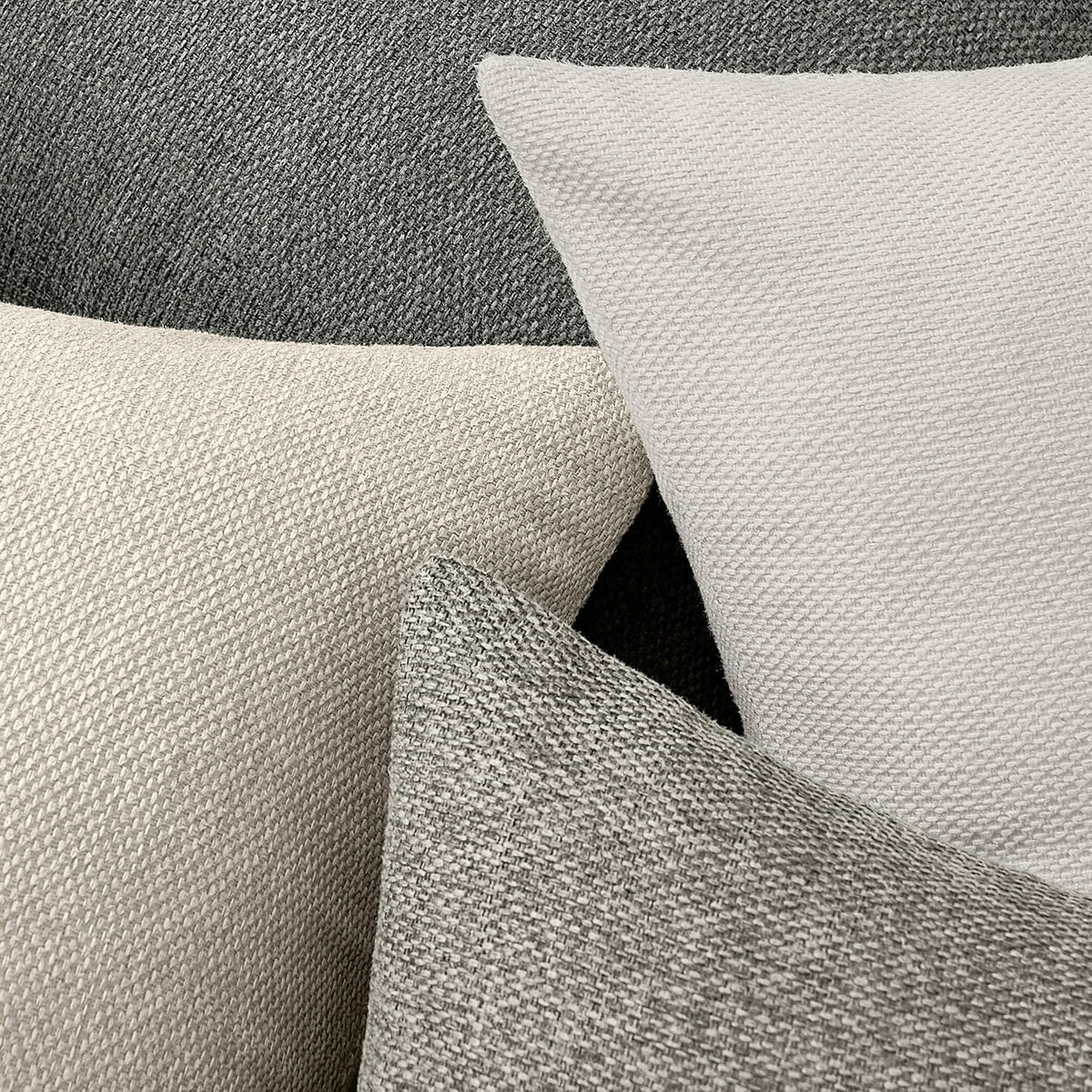Natural Linen Look Throw Pillow Covers 18x18 Inch Set of 4, Textured Woven Decorative Pillow Covers, Neutral Square Cushion Covers for Couch Sofa Living Room Bedroom, Ivory Cream
