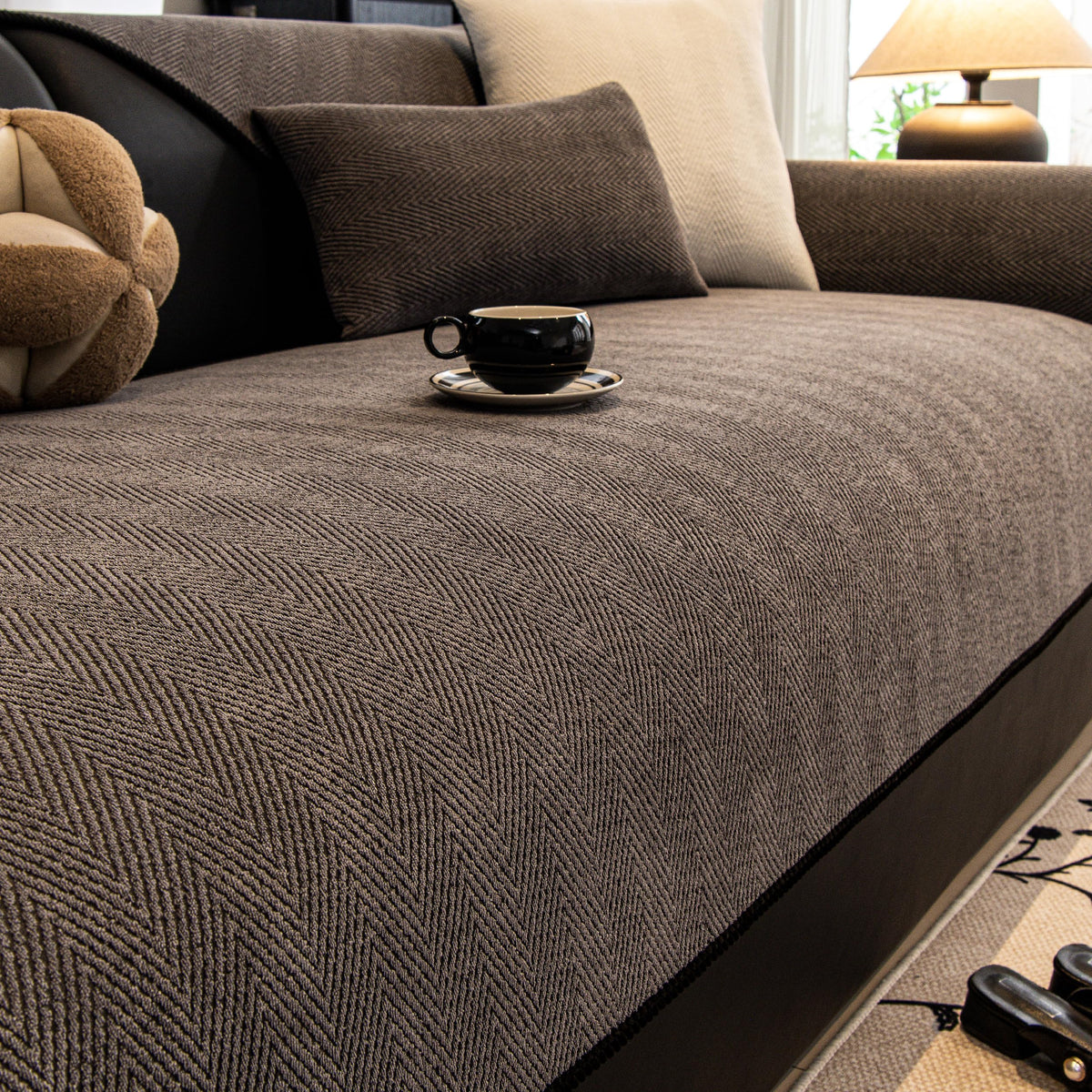 Waterproof Chenille Couch Cover, Non-Slip Sofa Cover for 3 Cushion