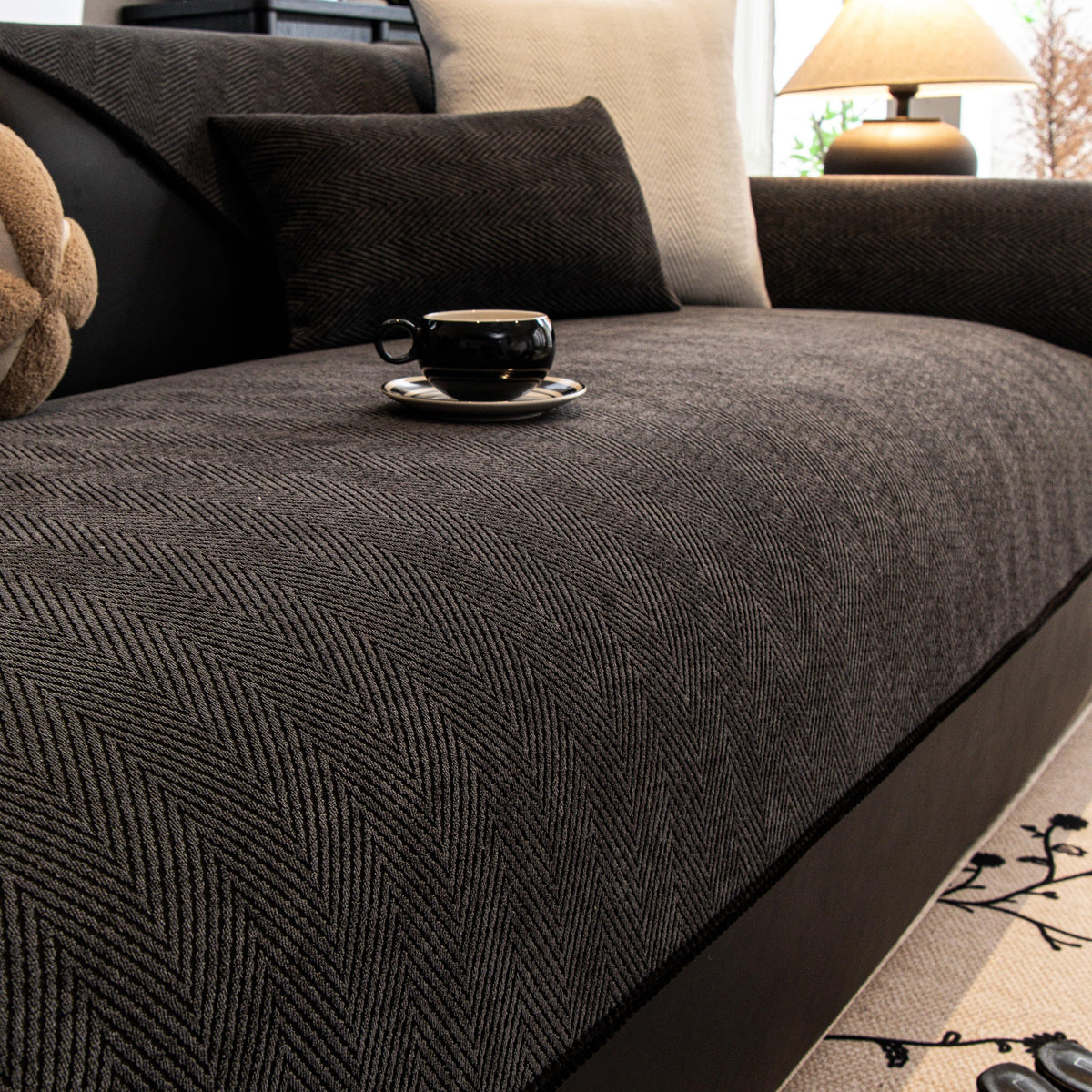 Waterproof Chenille Couch Cover, Non-Slip Sofa Cover for 3 Cushion