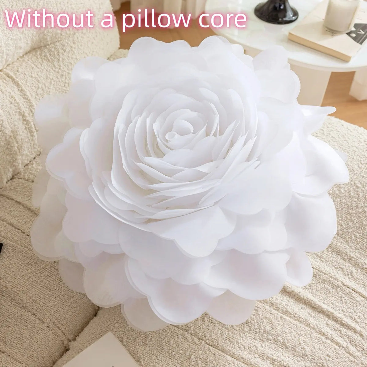 Princess Style 3D Rose Flower Pillow Cover, French Romantic Home Decor Bedroom Decorative Accessories Cushion Case, Handmade Realistic Rose Peony Sofa Bed Pillow, Gift for Holidays Birthdays