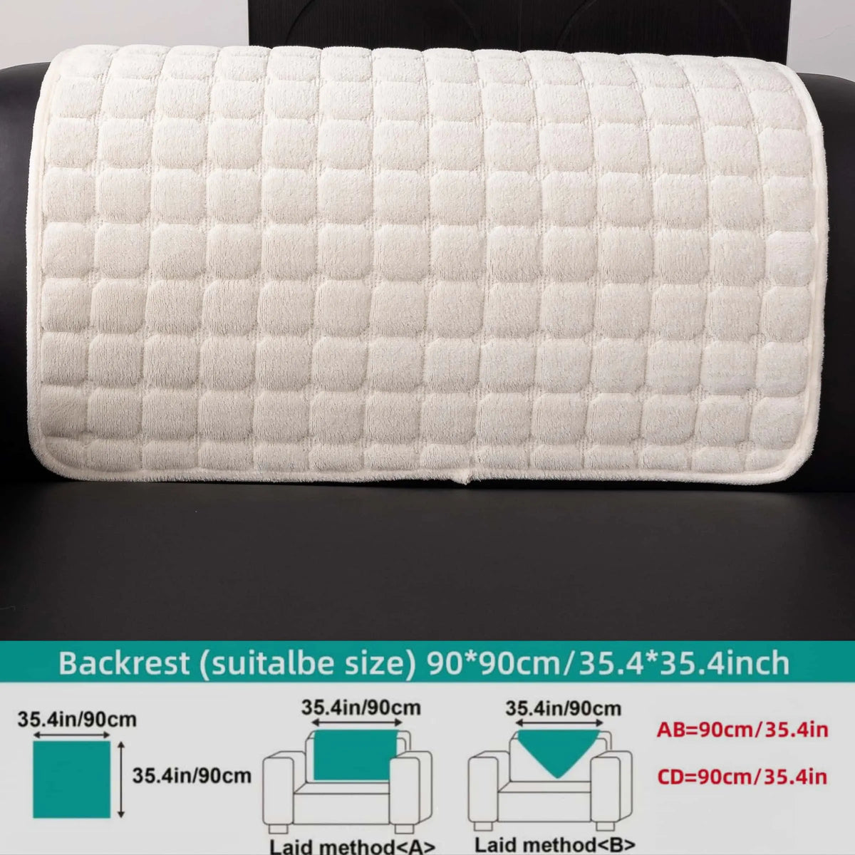 Solid colour Thick Plush Sofa couch cover, 1 PC Quilted Non Slip Washable Couch Cushion Cover Pad, Pet-Friendly Soft Velvet Sofa Protector, for Armchair, Loveseat, Sectional & Multi-Seater Sofas, Modern Cozy Living Room Decor, Sofa Slipcover.