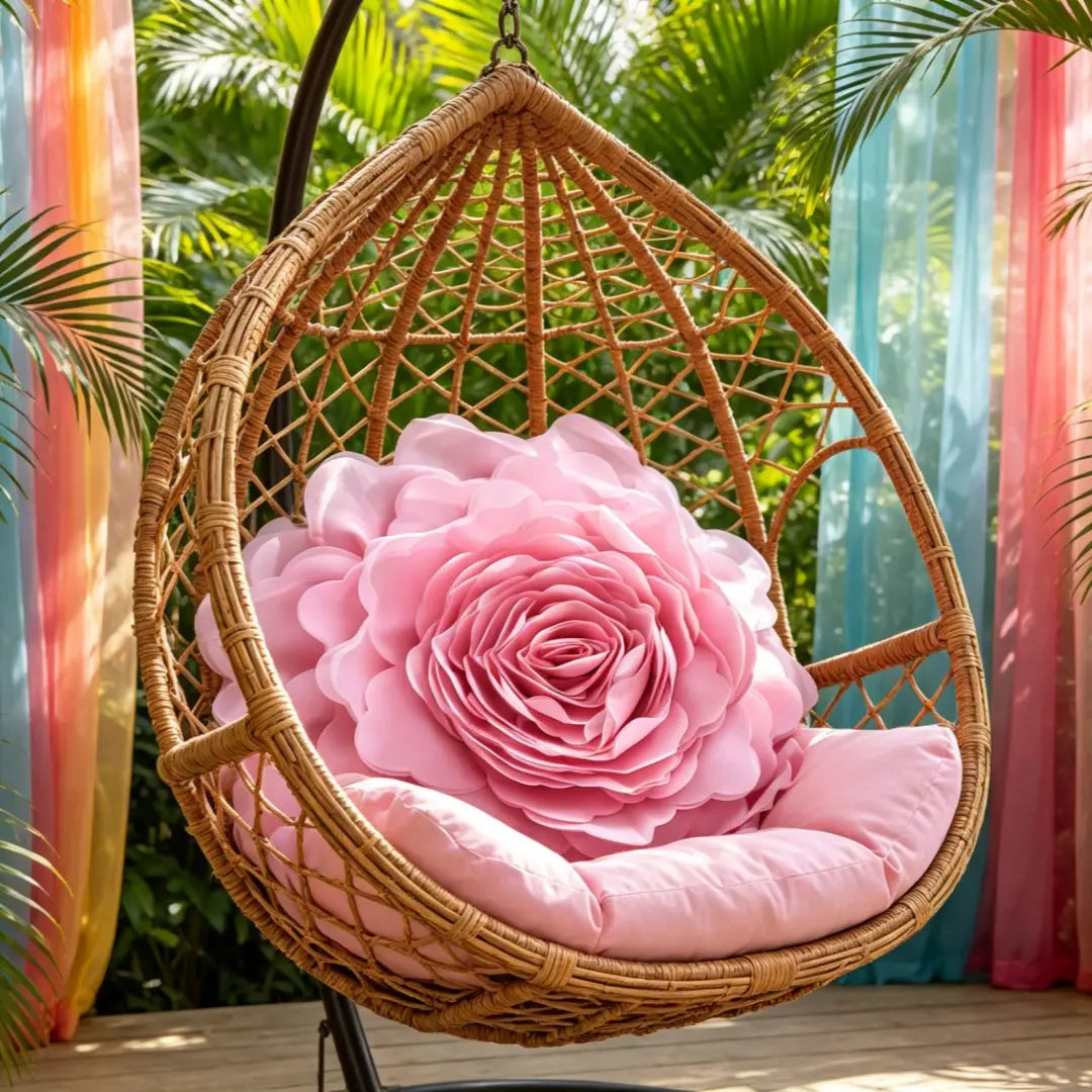 Princess Style 3D Rose Flower Pillow Cover, French Romantic Home Decor Bedroom Decorative Accessories Cushion Case, Handmade Realistic Rose Peony Sofa Bed Pillow, Gift for Holidays Birthdays