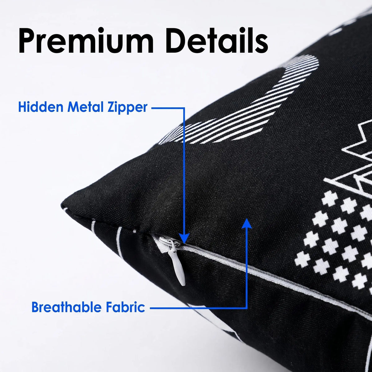 BEDSUM 45x45cm Set of 4 Modern Geometric Print Throw Pillow Covers, Double-Sided Soft Bold Pattern Fade-Proof Decorative Cases for Couch/Sofa, Living Room Accessories
