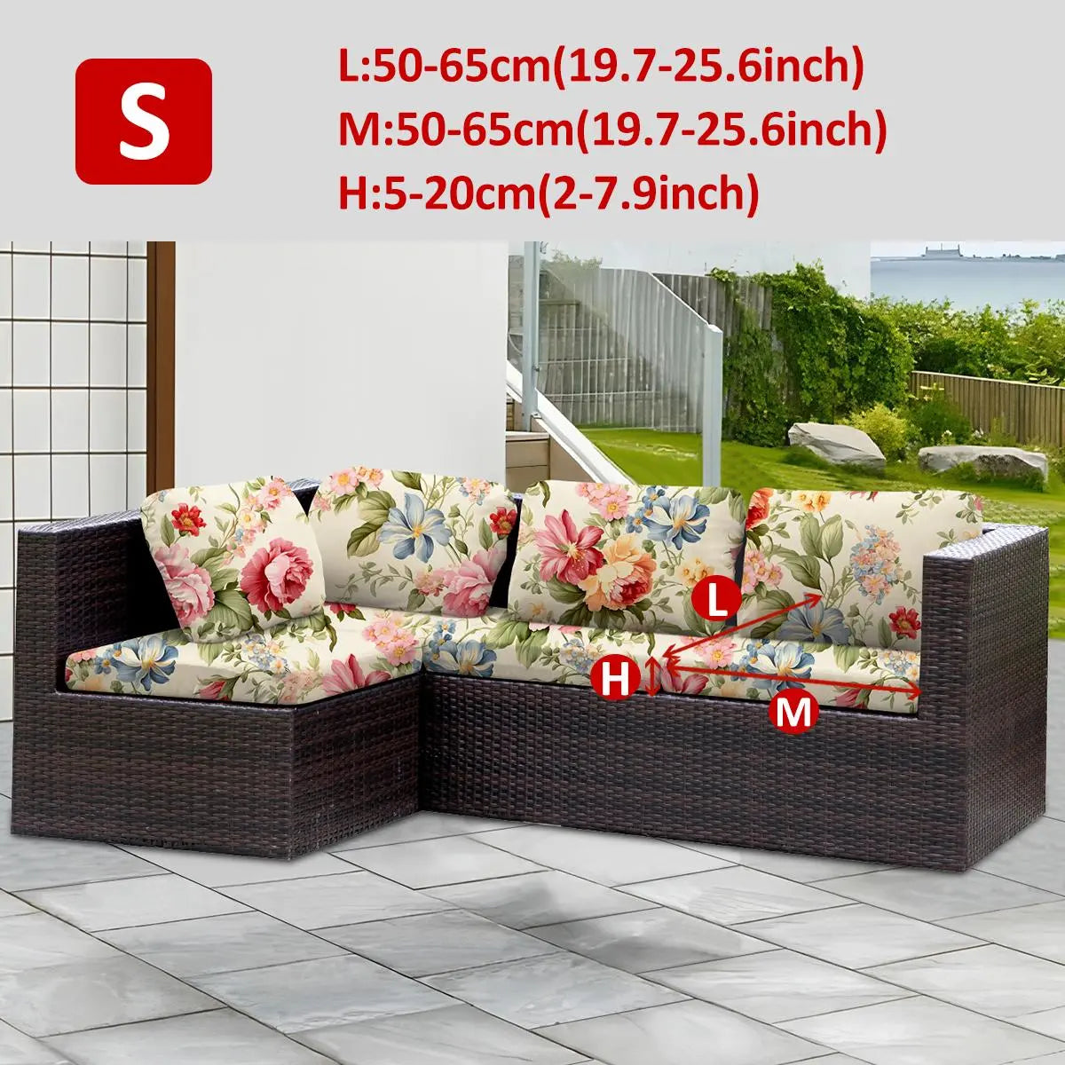 Floral Pattern Stretch Sofa Cover, 1 Count Durable Elastic Sofa Slipcover, Furniture Protector for Home Living Room, Sofa Protector for Outdoor Patio Furniture, Sofa Couch Covers, Stretchable Sofa Cover