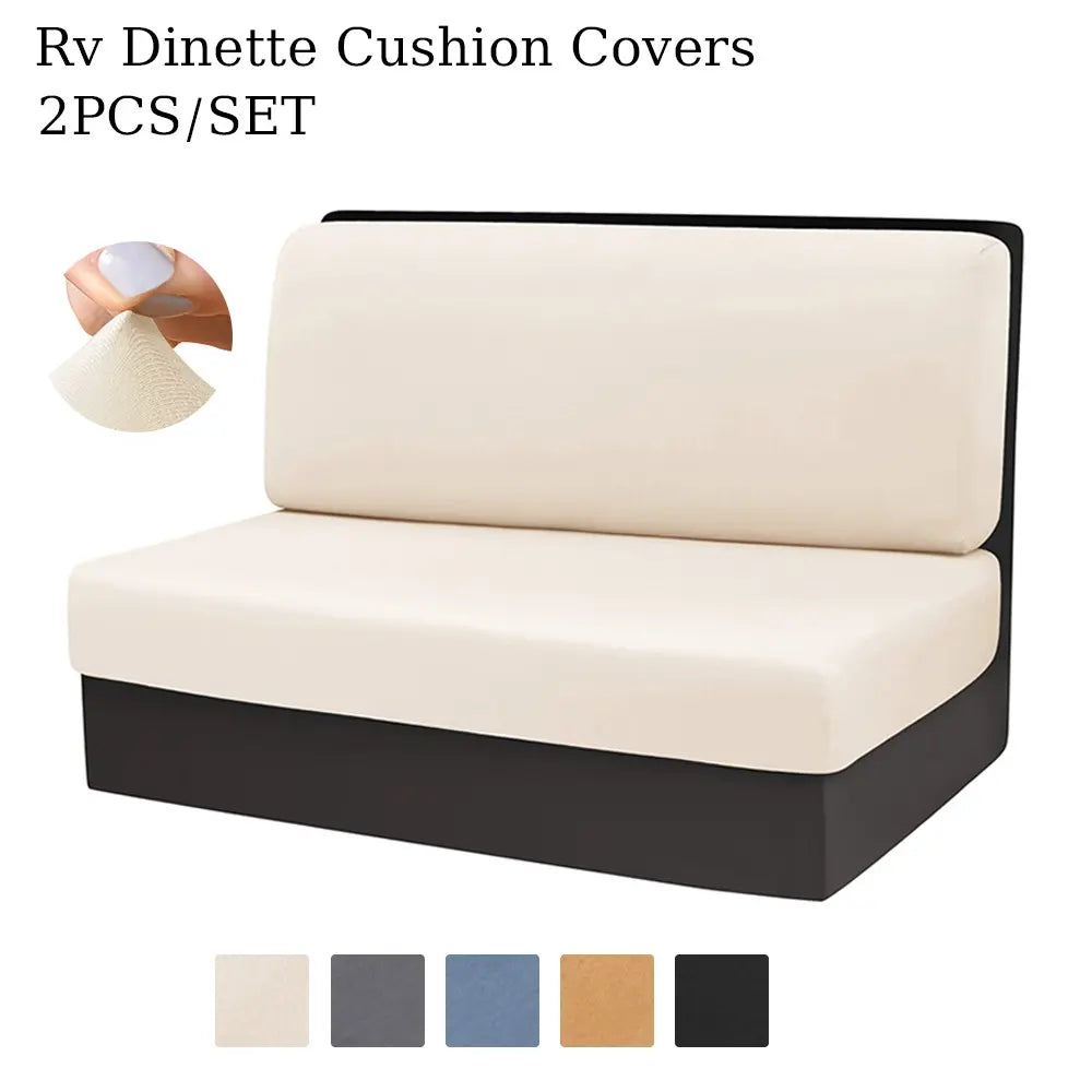 2 Pcs/set RV Dining Table Sofa Cover, Solid Color Breathable Dustproof Camper Sofa Cover, Removable All-season Protective Cover, Camper Van Sofa Cover, Sofa Slipcover, Washable Sofa Covers, Couch Slipcover, Cover For Couch