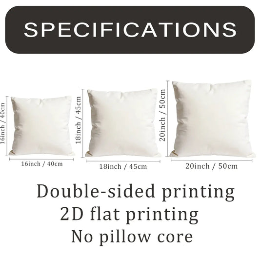 Set of 4 Decorative Spring Wreath Pillow Covers - Watercolor Wildflower Meadow & Sweet Home Linen Cushion Case for Farmhouse Decor Room Bedroom Sofa Chair Car 26-2-10