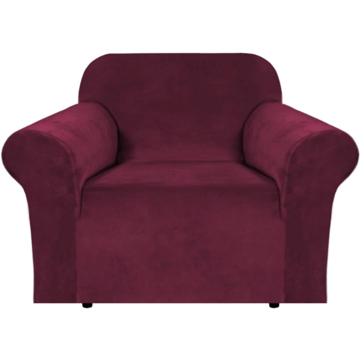 H.VERSAILTEX 1 Peice Stretch Velvet Sofa Covers for 3 Cushion Couch Covers Sofa Slipcovers Furniture Protector Soft, Crafted from Thick Comfy Rich Velour (Sofa 72"-90", Oatmeal)