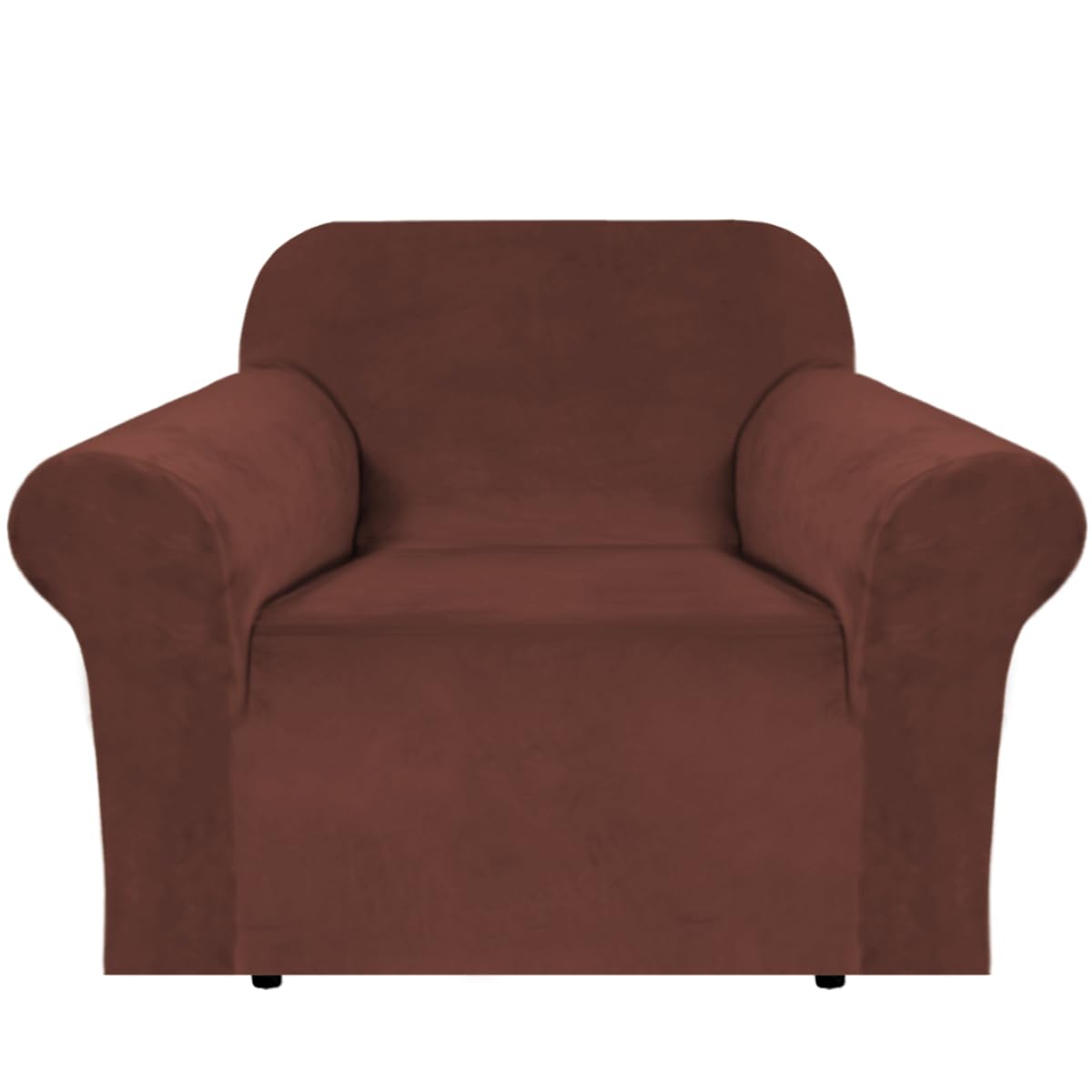 H.VERSAILTEX 1 Peice Stretch Velvet Sofa Covers for 3 Cushion Couch Covers Sofa Slipcovers Furniture Protector Soft, Crafted from Thick Comfy Rich Velour (Sofa 72"-90", Oatmeal)
