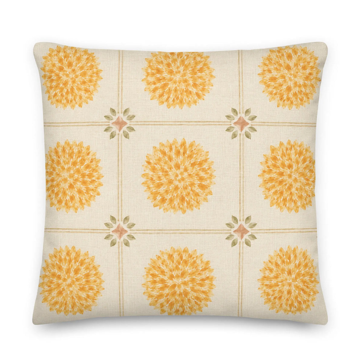 Marigold Champagne Grid Accent Pillow - Champagne