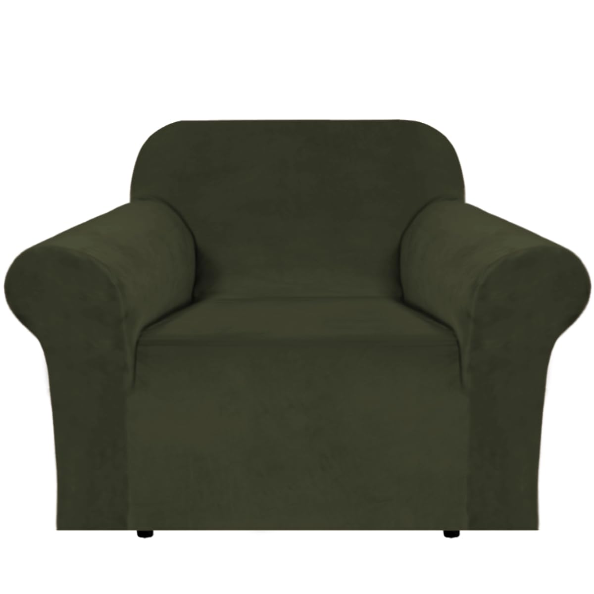 H.VERSAILTEX 1 Peice Stretch Velvet Sofa Covers for 3 Cushion Couch Covers Sofa Slipcovers Furniture Protector Soft, Crafted from Thick Comfy Rich Velour (Sofa 72"-90", Oatmeal)