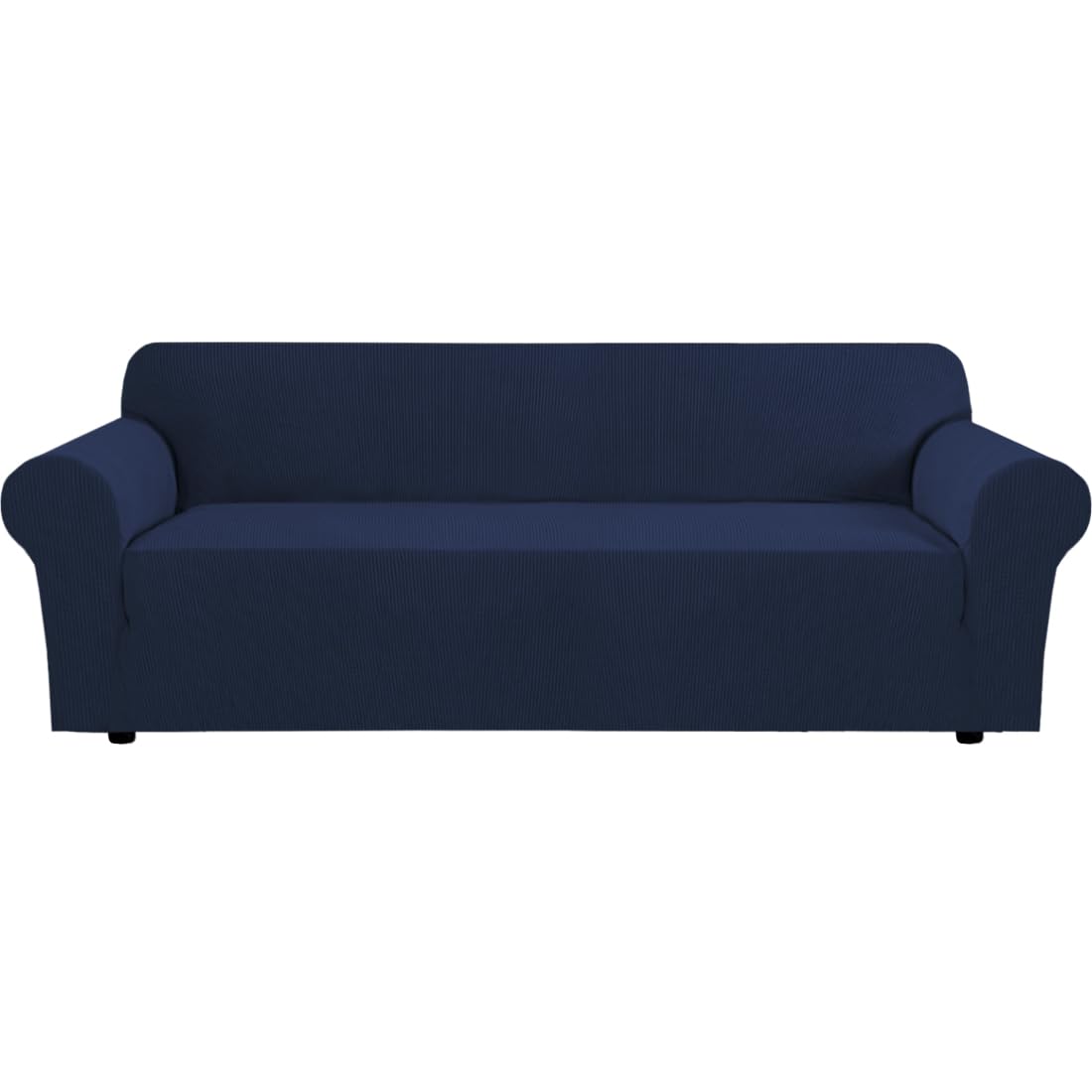 H.VERSAILTEX Stretch Sofa Covers for 3 Cushion Couch Covers Sofa Slipcovers for Living Room Feature Thick Checked Jacquard Fabric with Elastic Bottom, Sofa Large - Natural
