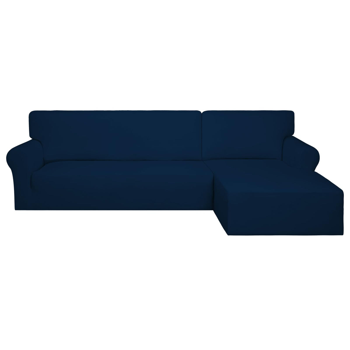 PureFit Super Stretch Sectional Couch Covers - 2 pcs Spandex Non Slip, with Elastic Bottom for L Shape Sectional Sofa Couches, Great for Kids & Pets (3 Seat Sofa + 3 Seat Chaise, Dark Gray)