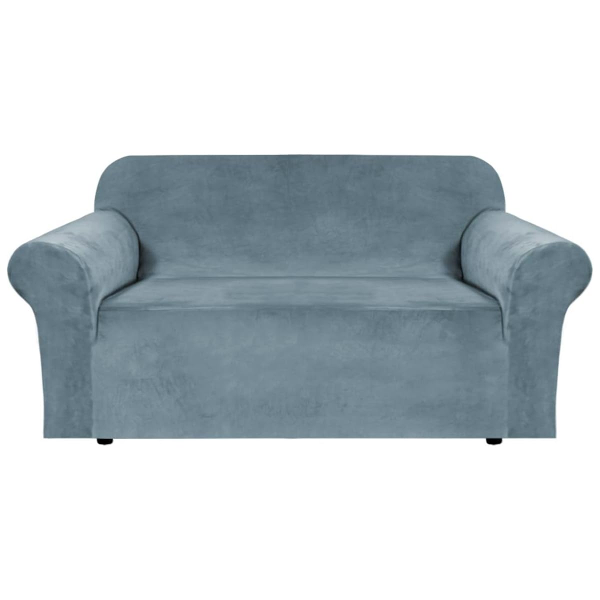 H.VERSAILTEX 1 Peice Stretch Velvet Sofa Covers for 3 Cushion Couch Covers Sofa Slipcovers Furniture Protector Soft, Crafted from Thick Comfy Rich Velour (Sofa 72"-90", Oatmeal)