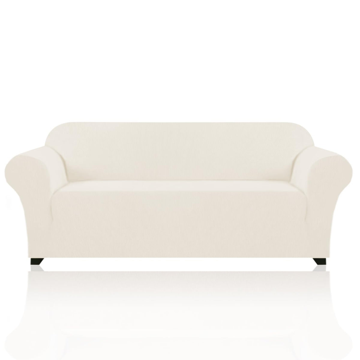 PrinceDeco Stretch Loveseat Sofa Cover Slipcover Couch Cover for 2 Cushion Sofa Washable Sofa Cover for Pets Friendly Furniture Protector Covers with Non Slip Bottom(Loveseat, Brown)