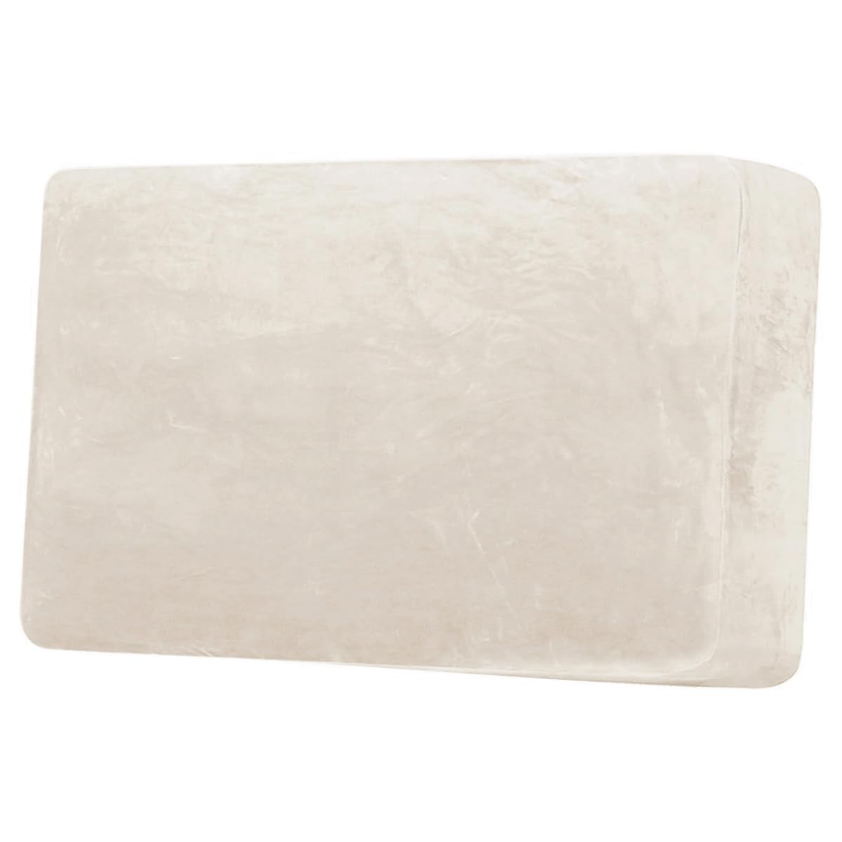 H.VERSAILTEX Velvet Stretch Couch Cushion Cover Plush Cushion Slipcover for Chair Loveseat Sofa Cushion Furniture Protector Seat Cushion Sofa Cover (2 Piece Large Sofa Cushion Covers, Ivory)