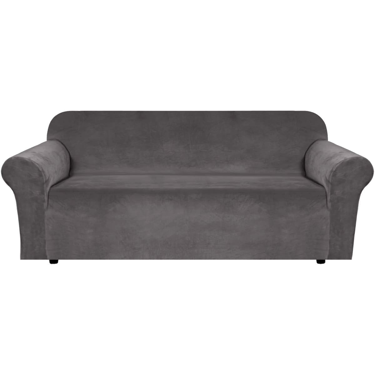 H.VERSAILTEX 1 Peice Stretch Velvet Sofa Covers for 3 Cushion Couch Covers Sofa Slipcovers Furniture Protector Soft, Crafted from Thick Comfy Rich Velour (Sofa 72"-90", Oatmeal)