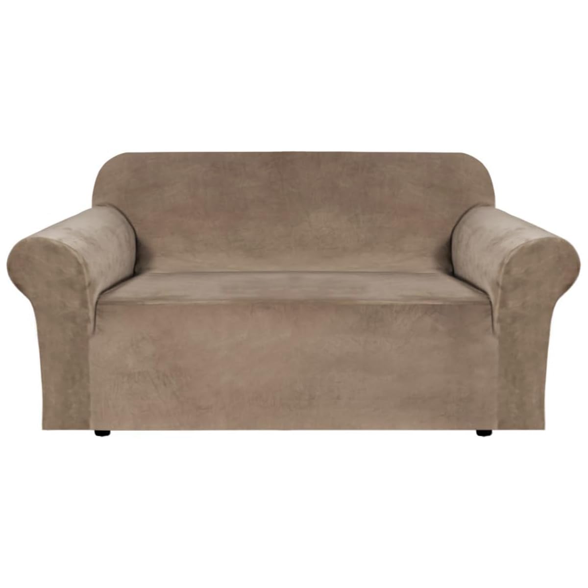 H.VERSAILTEX 1 Peice Stretch Velvet Sofa Covers for 3 Cushion Couch Covers Sofa Slipcovers Furniture Protector Soft, Crafted from Thick Comfy Rich Velour (Sofa 72"-90", Oatmeal)