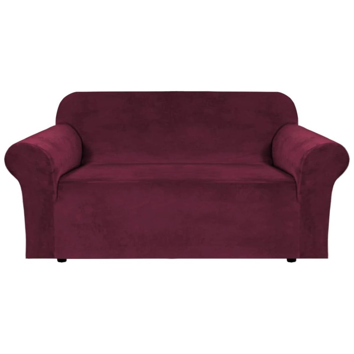 H.VERSAILTEX 1 Peice Stretch Velvet Sofa Covers for 3 Cushion Couch Covers Sofa Slipcovers Furniture Protector Soft, Crafted from Thick Comfy Rich Velour (Sofa 72"-90", Oatmeal)