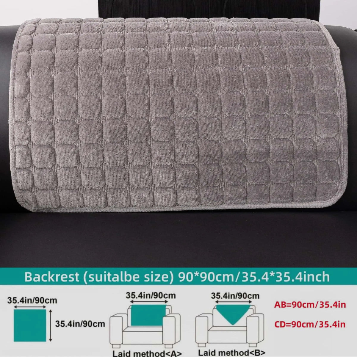 Solid colour Thick Plush Sofa couch cover, 1 PC Quilted Non Slip Washable Couch Cushion Cover Pad, Pet-Friendly Soft Velvet Sofa Protector, for Armchair, Loveseat, Sectional & Multi-Seater Sofas, Modern Cozy Living Room Decor, Sofa Slipcover.