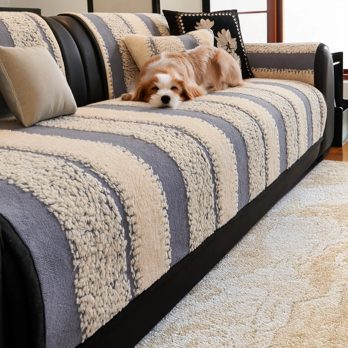 Raybee 1 count sofa cover 2-4 seat, Modern Anti-Slip Bench Cover, Machine Washable, Pet Friendly, Soft Comfortable Furniture Protector, Couch Towel Mat for Home, Living Room, Dormitory, Hotel