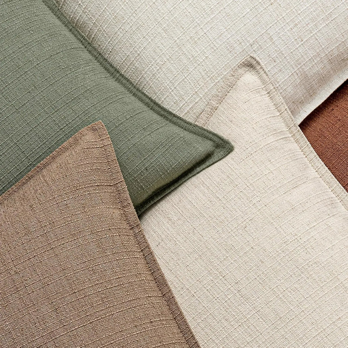2-Pack 26x26 Natural Linen Euro Sham Pillow Covers - Thick Textured Cushion Slipcovers with Hidden Smooth Zipper, Machine Washable, Luxurious Hotel-Style Look for Modern Farmhouse Bed Decor, Neutral Household Textile Accessories