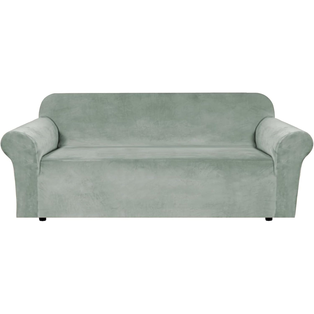 H.VERSAILTEX 1 Peice Stretch Velvet Sofa Covers for 3 Cushion Couch Covers Sofa Slipcovers Furniture Protector Soft, Crafted from Thick Comfy Rich Velour (Sofa 72"-90", Oatmeal)