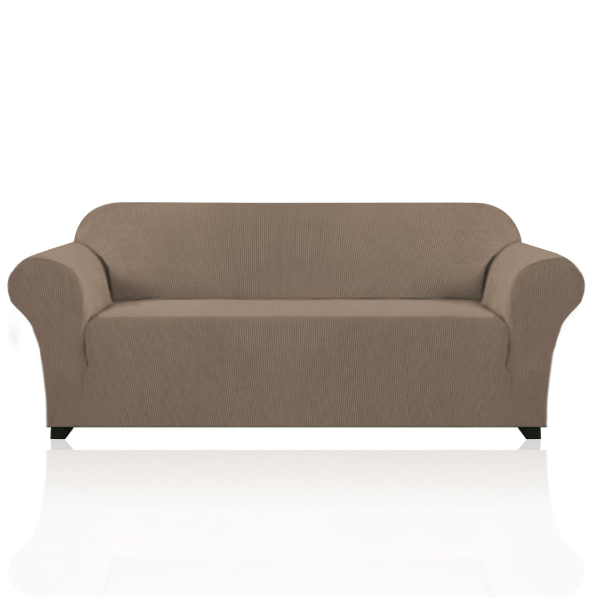 PrinceDeco Stretch Loveseat Sofa Cover Slipcover Couch Cover for 2 Cushion Sofa Washable Sofa Cover for Pets Friendly Furniture Protector Covers with Non Slip Bottom(Loveseat, Brown)