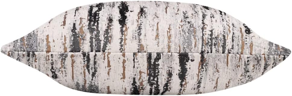 Yeiotsy Pack of 2 Nordic Style Decorative Throw Pillow Covers for Sofa Bed Card Chair Geometric Cushion Cases Jacquard Chenille (Grey Stripes, 18 X 18 Inches)