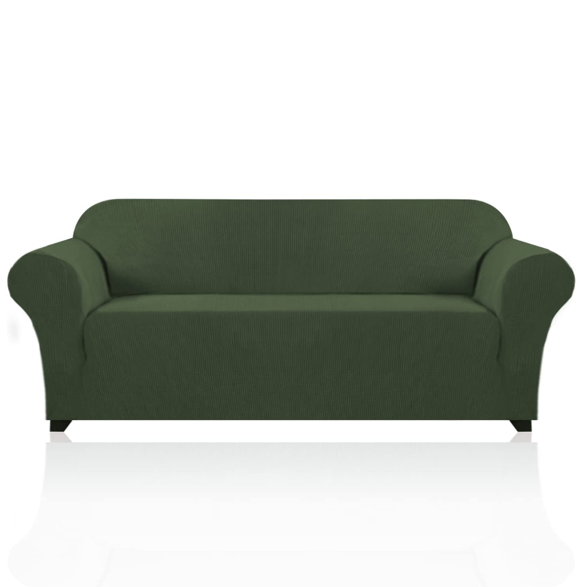 PrinceDeco Stretch Loveseat Sofa Cover Slipcover Couch Cover for 2 Cushion Sofa Washable Sofa Cover for Pets Friendly Furniture Protector Covers with Non Slip Bottom(Loveseat, Brown)