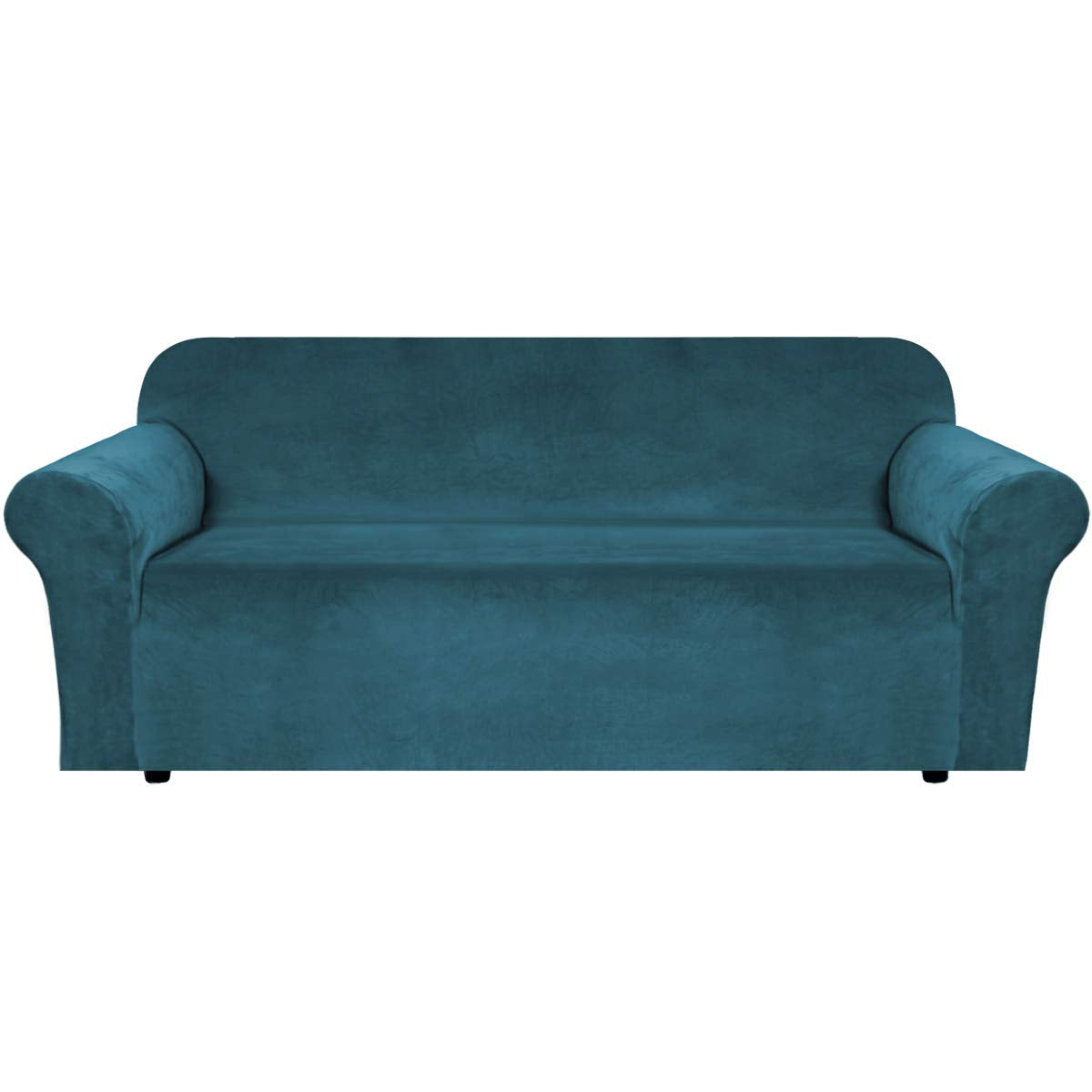 H.VERSAILTEX 1 Peice Stretch Velvet Sofa Covers for 3 Cushion Couch Covers Sofa Slipcovers Furniture Protector Soft, Crafted from Thick Comfy Rich Velour (Sofa 72"-90", Oatmeal)