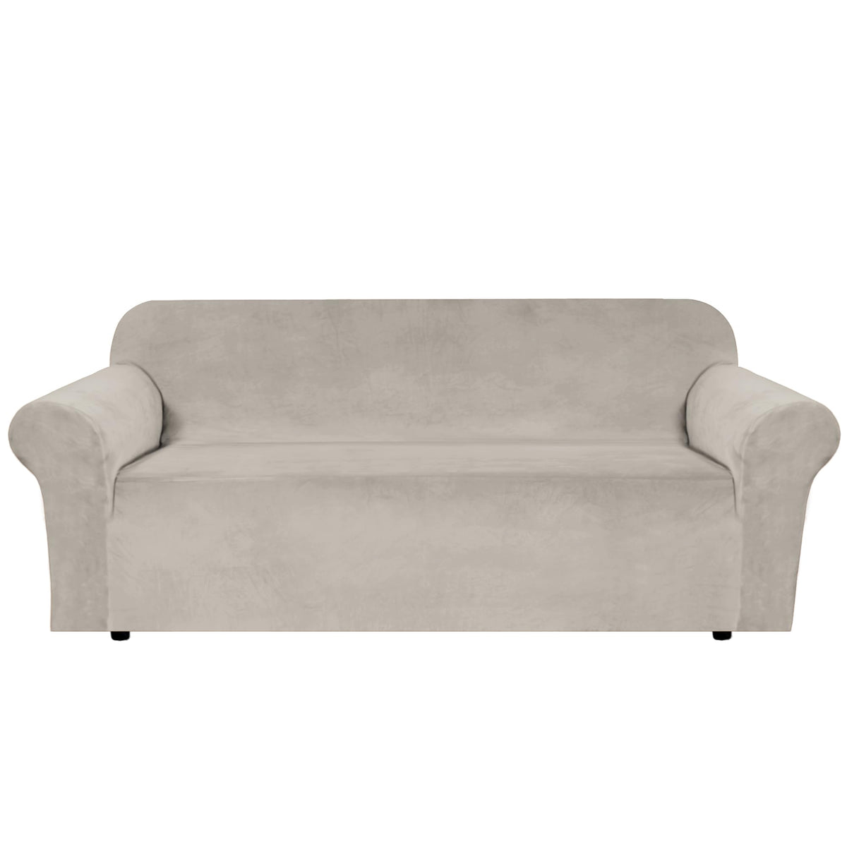 H.VERSAILTEX 1 Peice Stretch Velvet Sofa Covers for 3 Cushion Couch Covers Sofa Slipcovers Furniture Protector Soft, Crafted from Thick Comfy Rich Velour (Sofa 72"-90", Oatmeal)