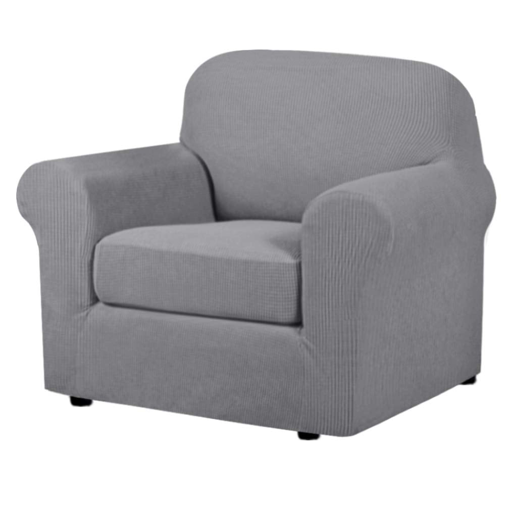 H.VERSAILTEX 4 Piece Stretch Sofa Covers for 3 Cushion Couch Covers for Living Room Slipcovers (Base Cover Plus 3 Seat Cushion Covers) Upgraded Thicker Jacquard Fabric (Sofa, Sand)