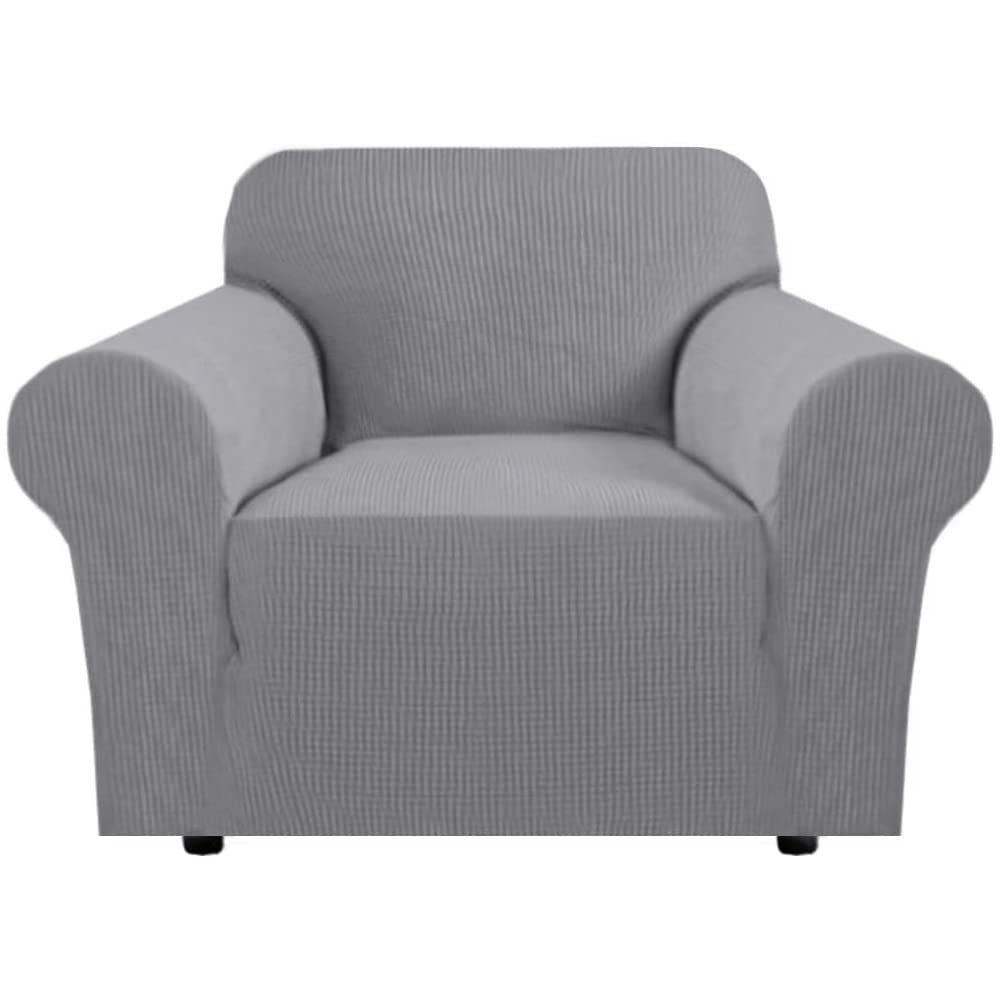 H.VERSAILTEX Stretch Sofa Covers for 3 Cushion Couch Covers Sofa Slipcovers for Living Room Feature Thick Checked Jacquard Fabric with Elastic Bottom, Sofa Large - Natural
