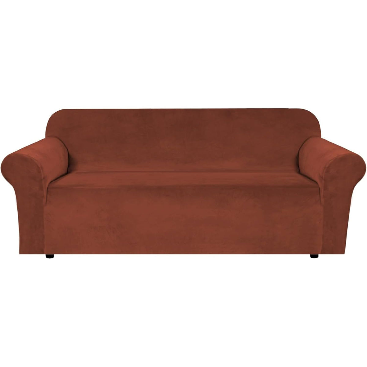 H.VERSAILTEX 1 Peice Stretch Velvet Sofa Covers for 3 Cushion Couch Covers Sofa Slipcovers Furniture Protector Soft, Crafted from Thick Comfy Rich Velour (Sofa 72"-90", Oatmeal)