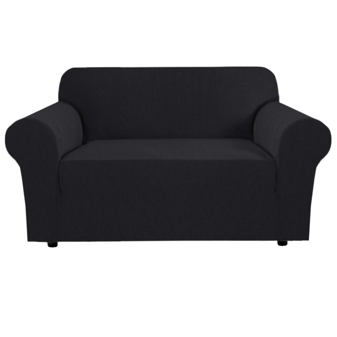 H.VERSAILTEX Stretch Sofa Covers for 3 Cushion Couch Covers Sofa Slipcovers for Living Room Feature Thick Checked Jacquard Fabric with Elastic Bottom, Sofa Large - Natural