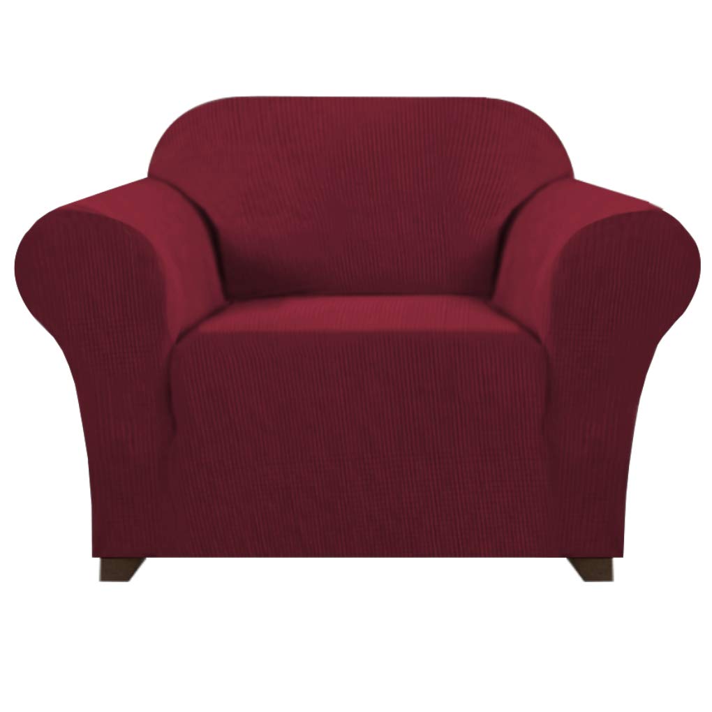PrinceDeco Stretch Loveseat Sofa Cover Slipcover Couch Cover for 2 Cushion Sofa Washable Sofa Cover for Pets Friendly Furniture Protector Covers with Non Slip Bottom(Loveseat, Brown)