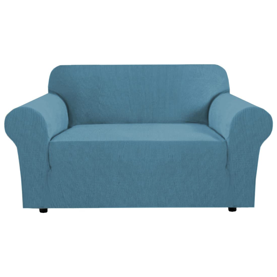 H.VERSAILTEX Stretch Sofa Covers for 3 Cushion Couch Covers Sofa Slipcovers for Living Room Feature Thick Checked Jacquard Fabric with Elastic Bottom, Sofa Large - Natural