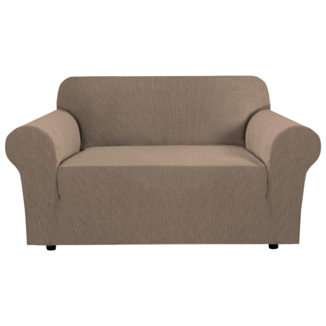 H.VERSAILTEX Stretch Sofa Covers for 3 Cushion Couch Covers Sofa Slipcovers for Living Room Feature Thick Checked Jacquard Fabric with Elastic Bottom, Sofa Large - Natural