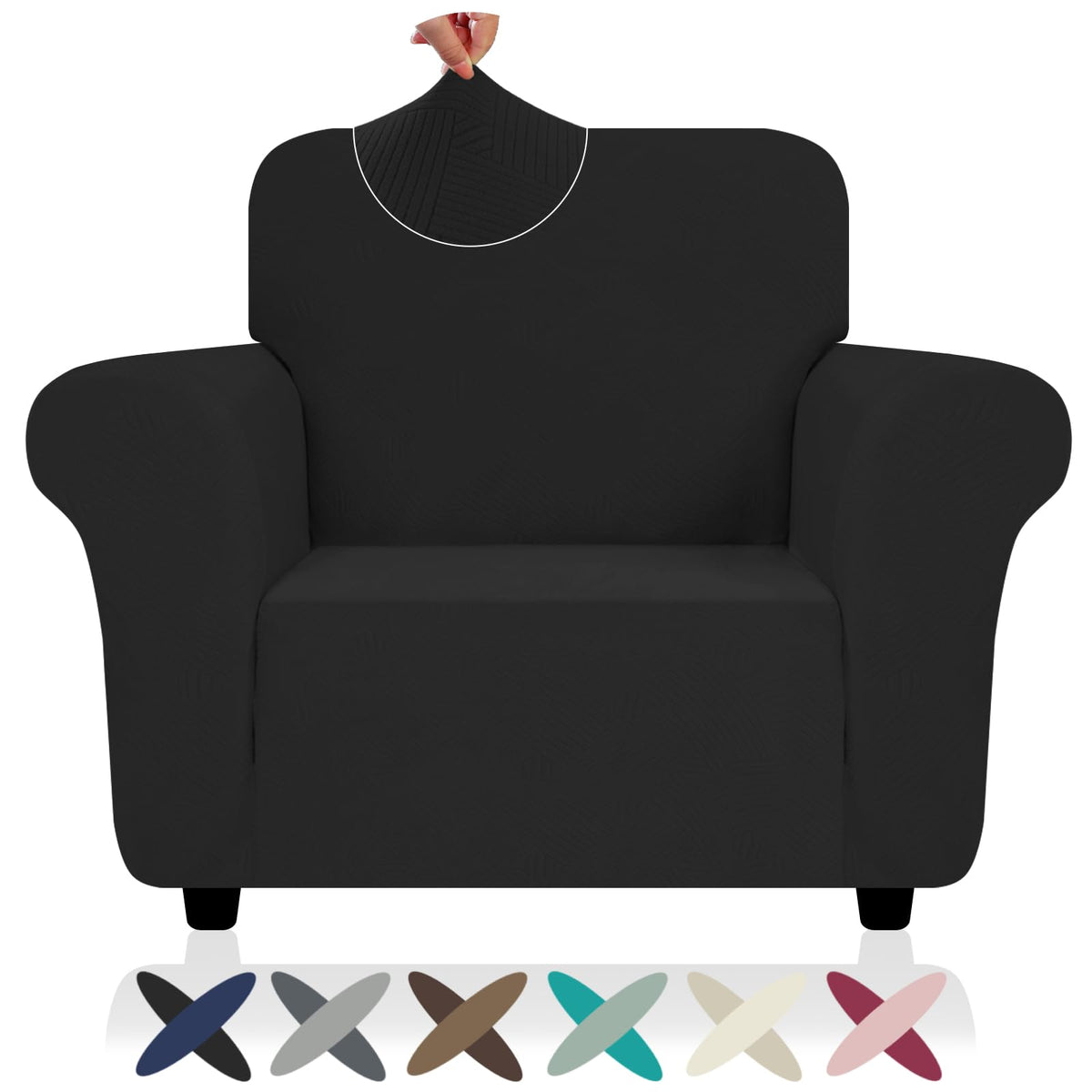 ZNSAYOTX Super Stretch Couch Cover (72"-92") Universal Sofa Covers with Elastic Bottom, Dog Cat Pets Friendly Washable Furniture Protector Fitted Sofa Slipcovers Stay in Place (Dark Grey, Sofa)