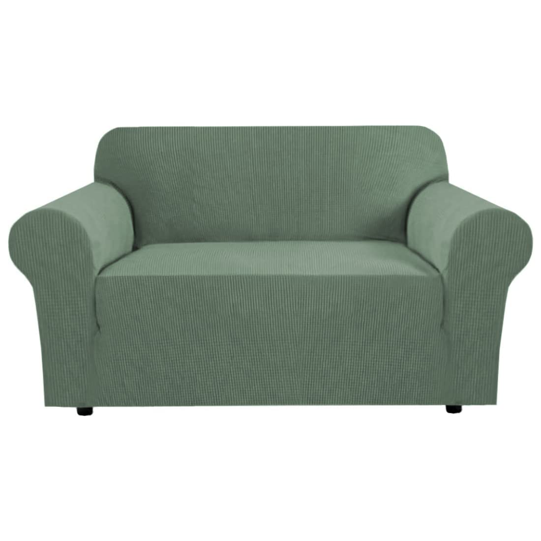 H.VERSAILTEX Stretch Sofa Covers for 3 Cushion Couch Covers Sofa Slipcovers for Living Room Feature Thick Checked Jacquard Fabric with Elastic Bottom, Sofa Large - Natural