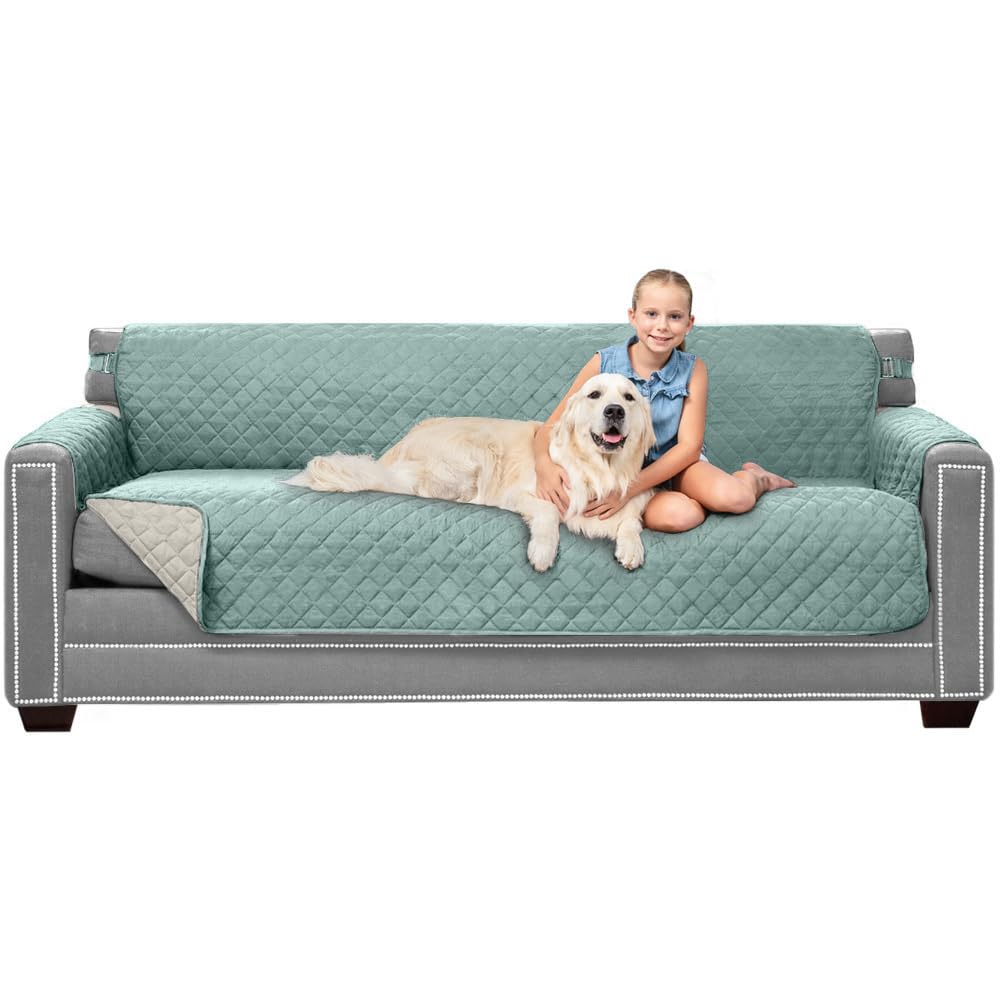 Sofa Shield® Couch Sofa Slip Cover for Dogs with Strap, Navy Sand