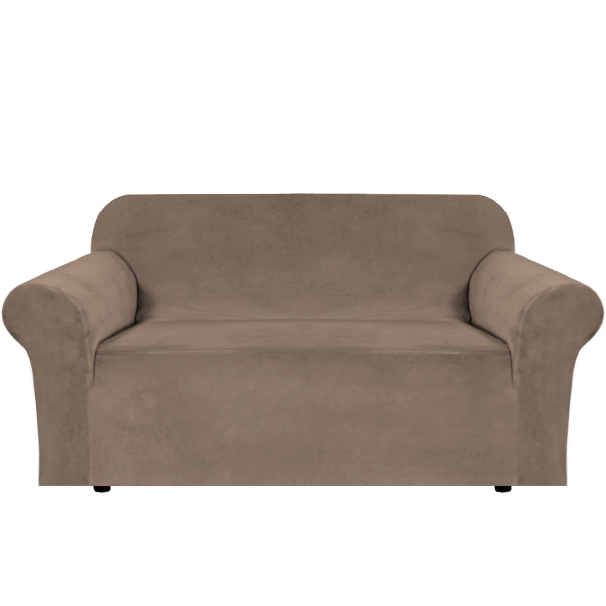 H.VERSAILTEX 1 Peice Stretch Velvet Sofa Covers for 3 Cushion Couch Covers Sofa Slipcovers Furniture Protector Soft, Crafted from Thick Comfy Rich Velour (Sofa 72"-90", Oatmeal)