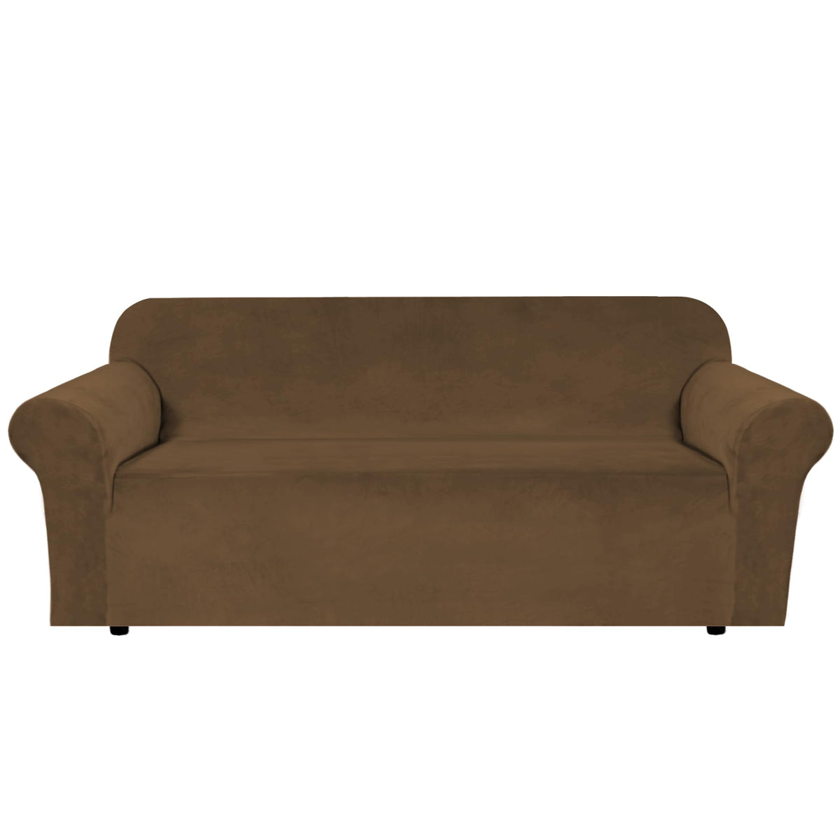 H.VERSAILTEX 1 Peice Stretch Velvet Sofa Covers for 3 Cushion Couch Covers Sofa Slipcovers Furniture Protector Soft, Crafted from Thick Comfy Rich Velour (Sofa 72"-90", Oatmeal)
