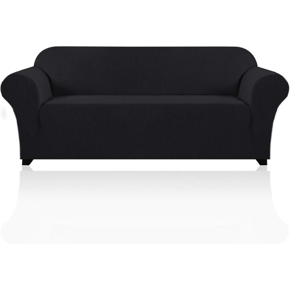 PrinceDeco Stretch Loveseat Sofa Cover Slipcover Couch Cover for 2 Cushion Sofa Washable Sofa Cover for Pets Friendly Furniture Protector Covers with Non Slip Bottom(Loveseat, Brown)