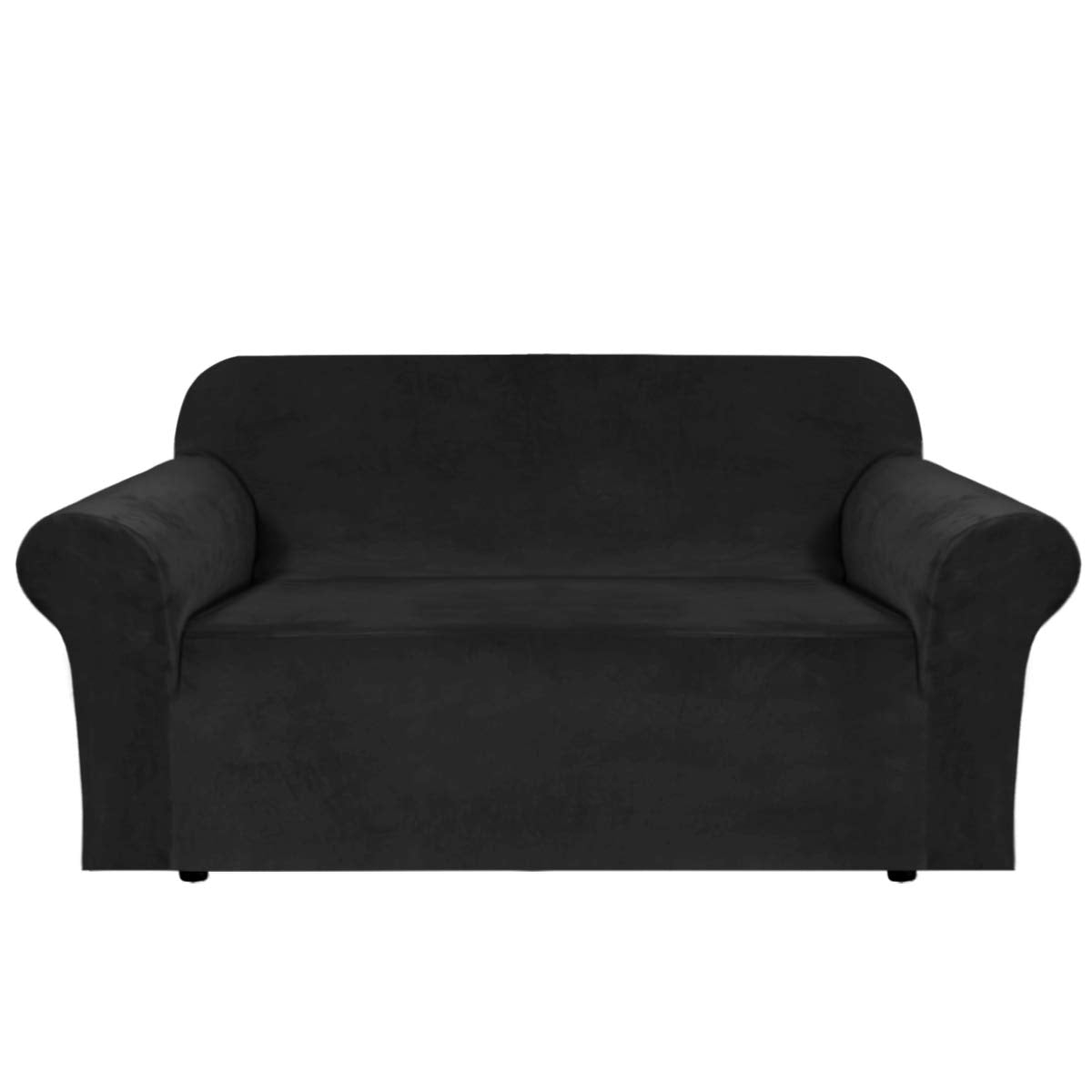 H.VERSAILTEX 1 Peice Stretch Velvet Sofa Covers for 3 Cushion Couch Covers Sofa Slipcovers Furniture Protector Soft, Crafted from Thick Comfy Rich Velour (Sofa 72"-90", Oatmeal)