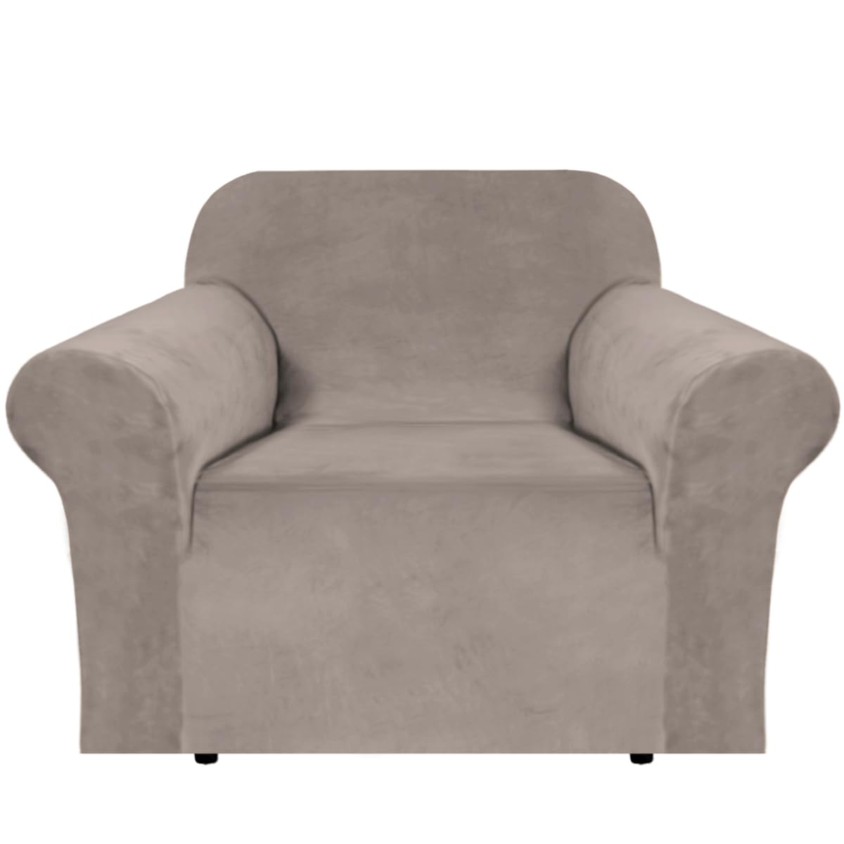 H.VERSAILTEX 1 Peice Stretch Velvet Sofa Covers for 3 Cushion Couch Covers Sofa Slipcovers Furniture Protector Soft, Crafted from Thick Comfy Rich Velour (Sofa 72"-90", Oatmeal)